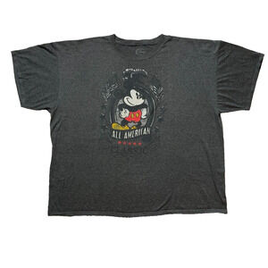 Disney Mickey Mouse All American Classic Tee 3XL Charcoal Gray Graphic Shirt